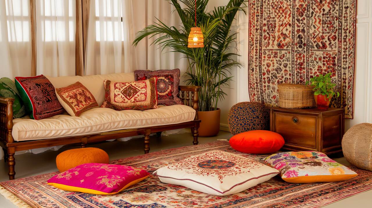 2 Ein böhmisch inspiriertes Zimmer gefüllt mit