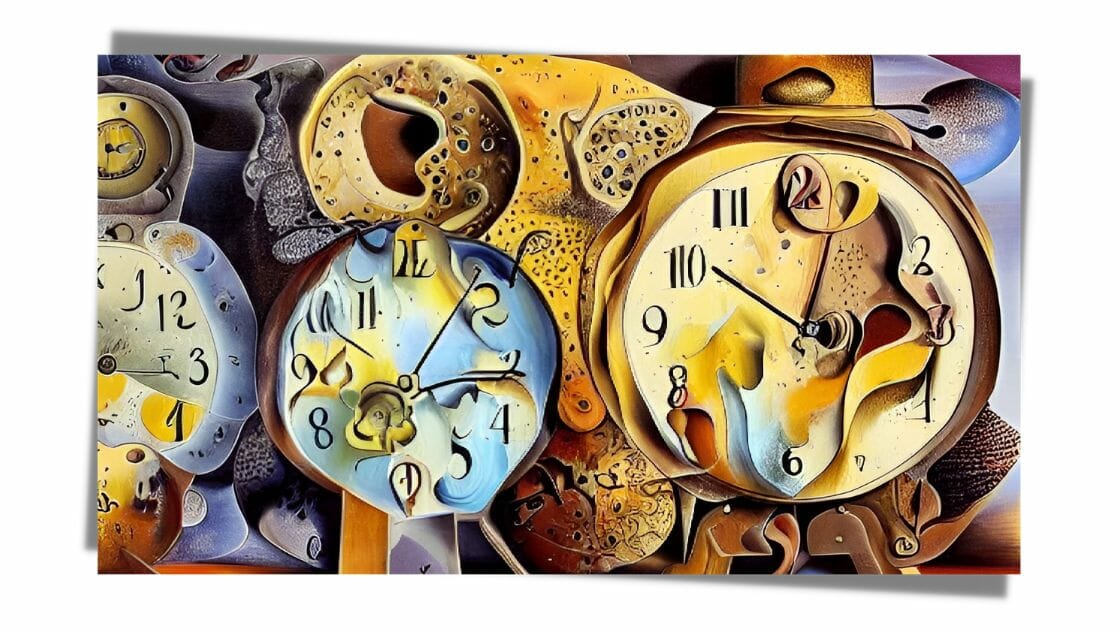 Surreal Painting Of Wall Clocks 2 1