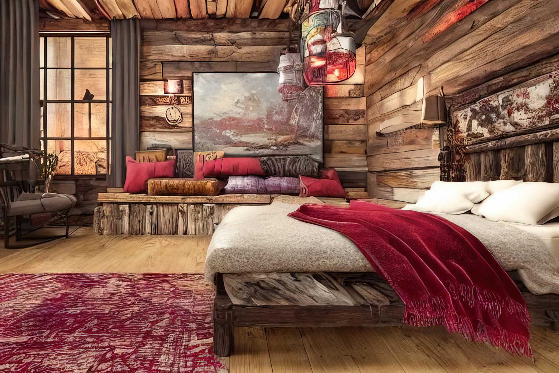 Cozy And Rustic Maximalist Bedroom