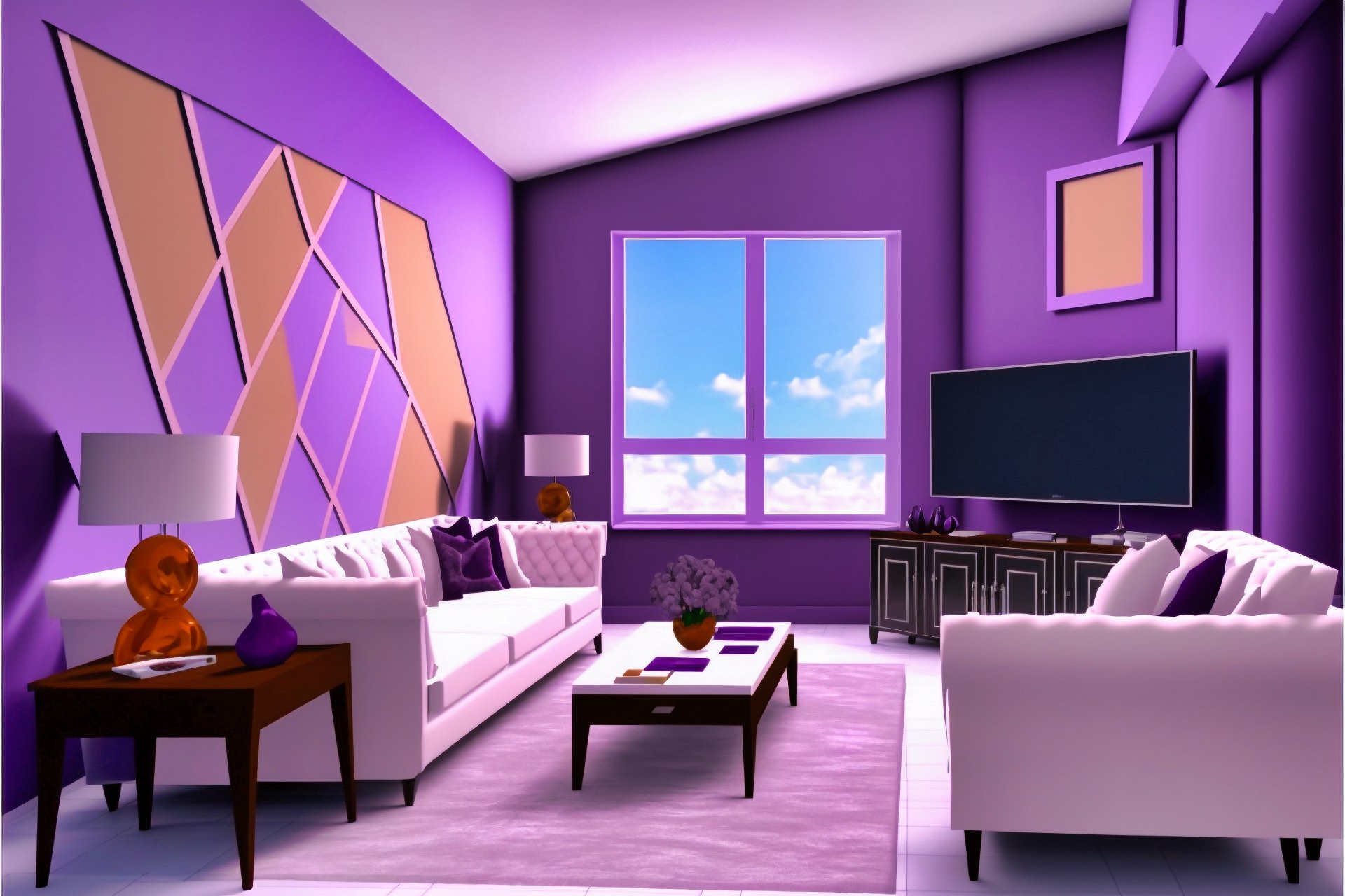 Amethyst Dove Modern Living Room