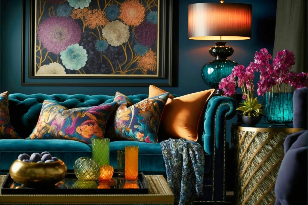 Captivating Living Room Full Of Color And Patterns