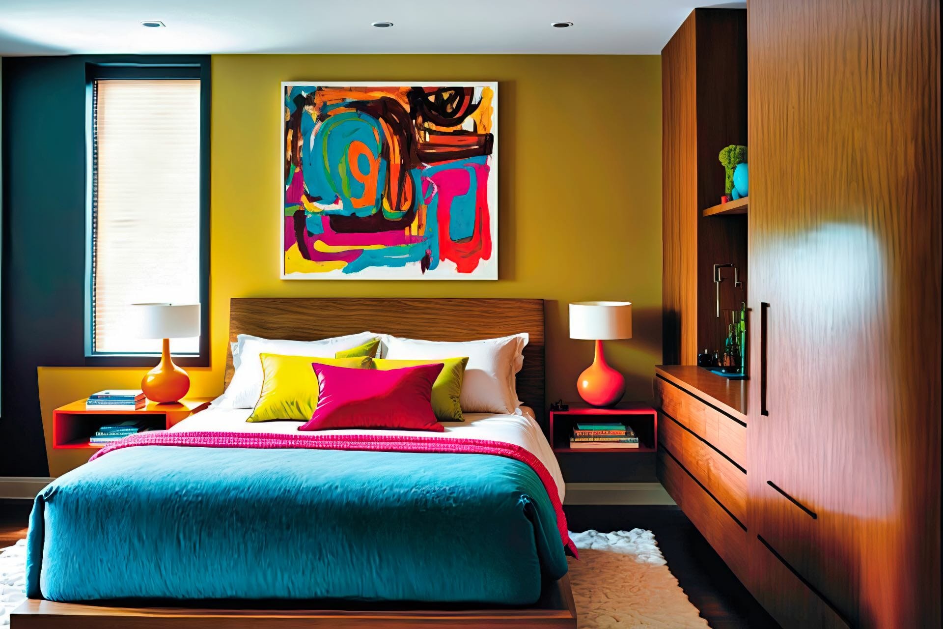 Colorful And Bold Modern Bedroom U