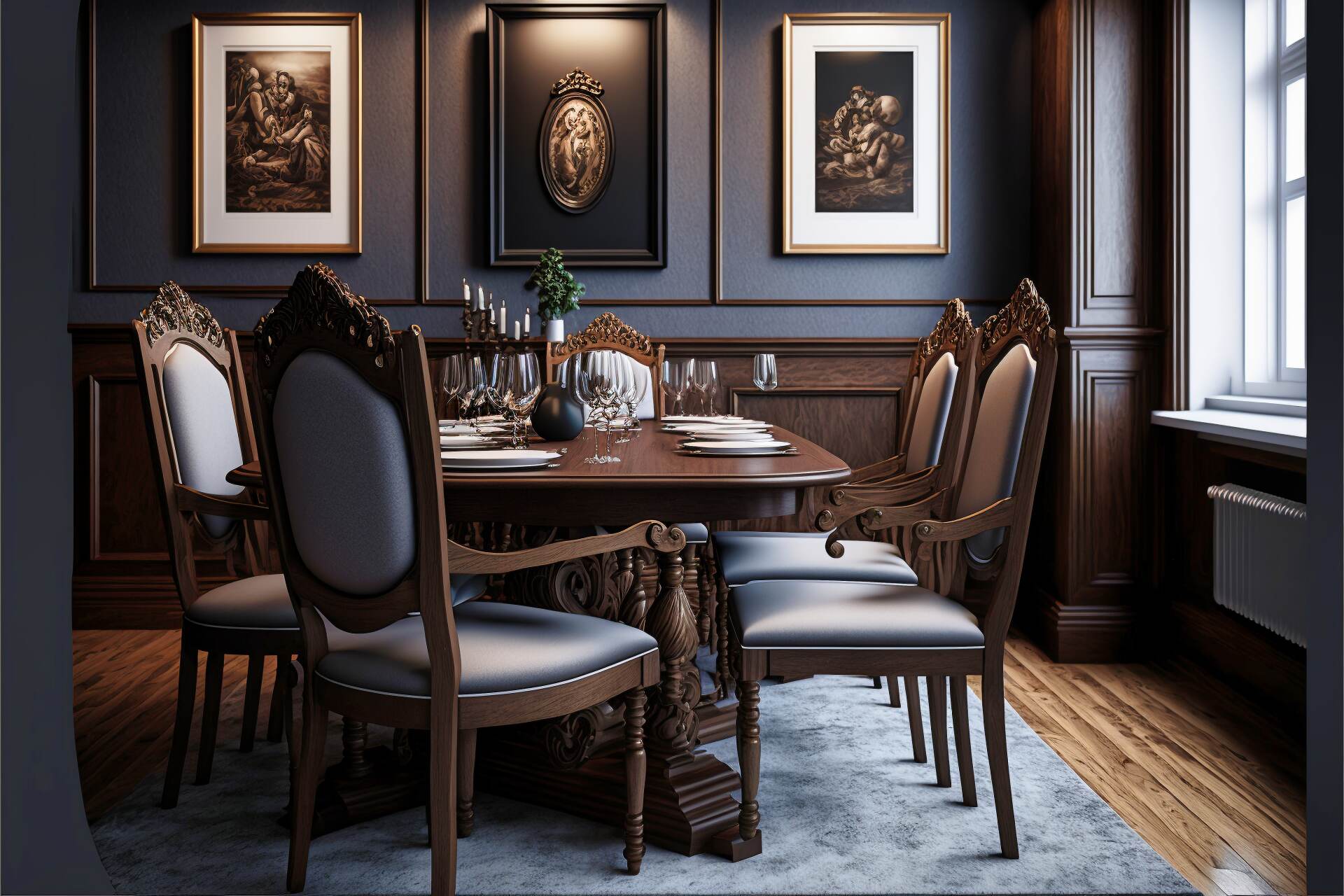 Dark Oak Dining Room An Elegant Dining Room