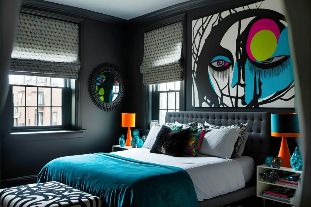 Gothic Inspired Bold Modern Bedroom Design U