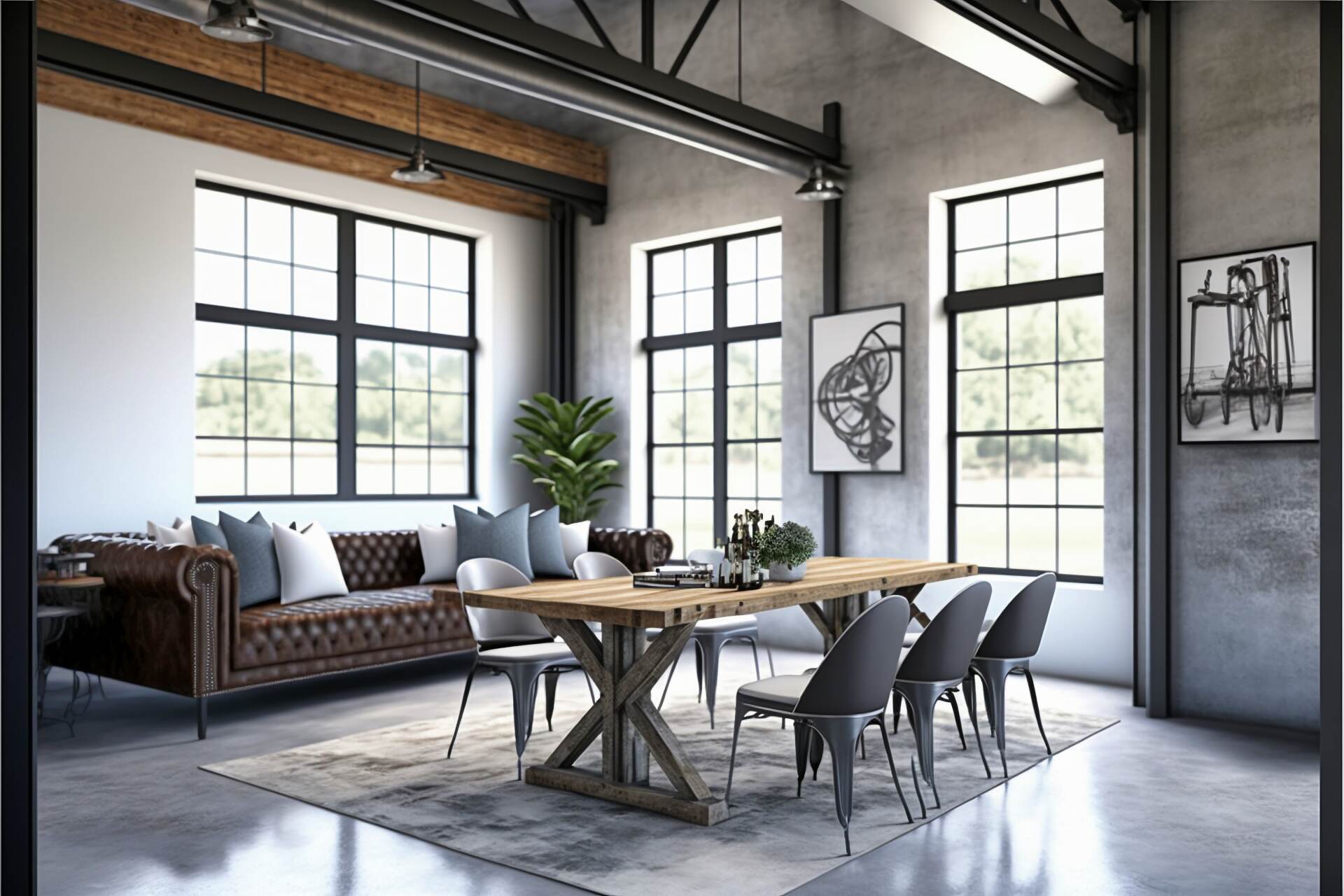 Industrial Chic Dining Room Modern French Dining Room