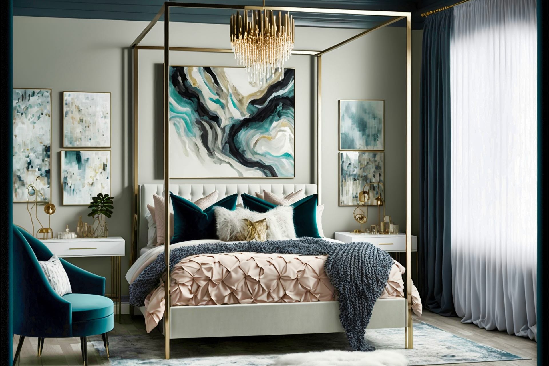 Luxurious Glamourous Modern Bedroom Upscale