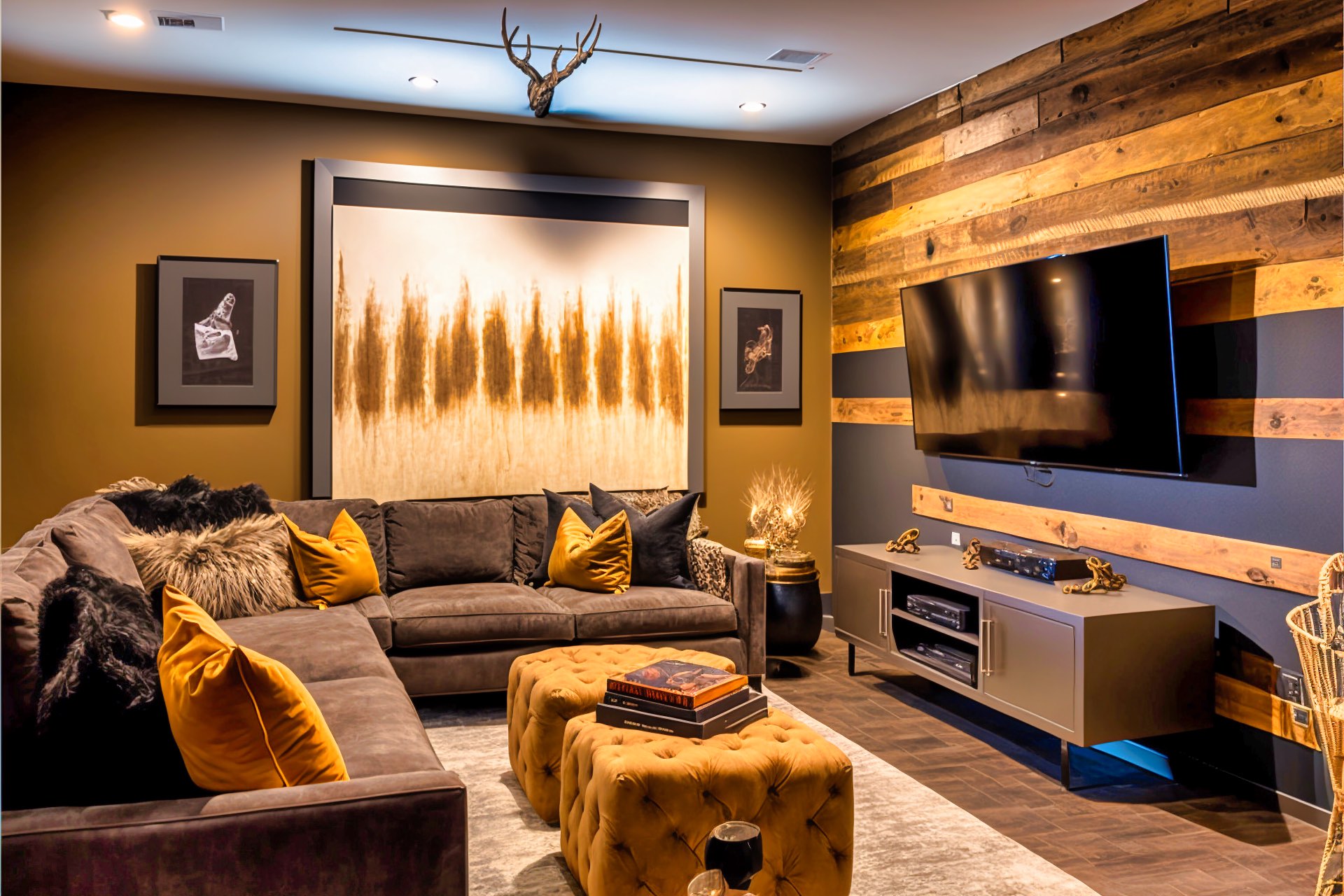 Natural Nuance Living Room Warm Gold Walls