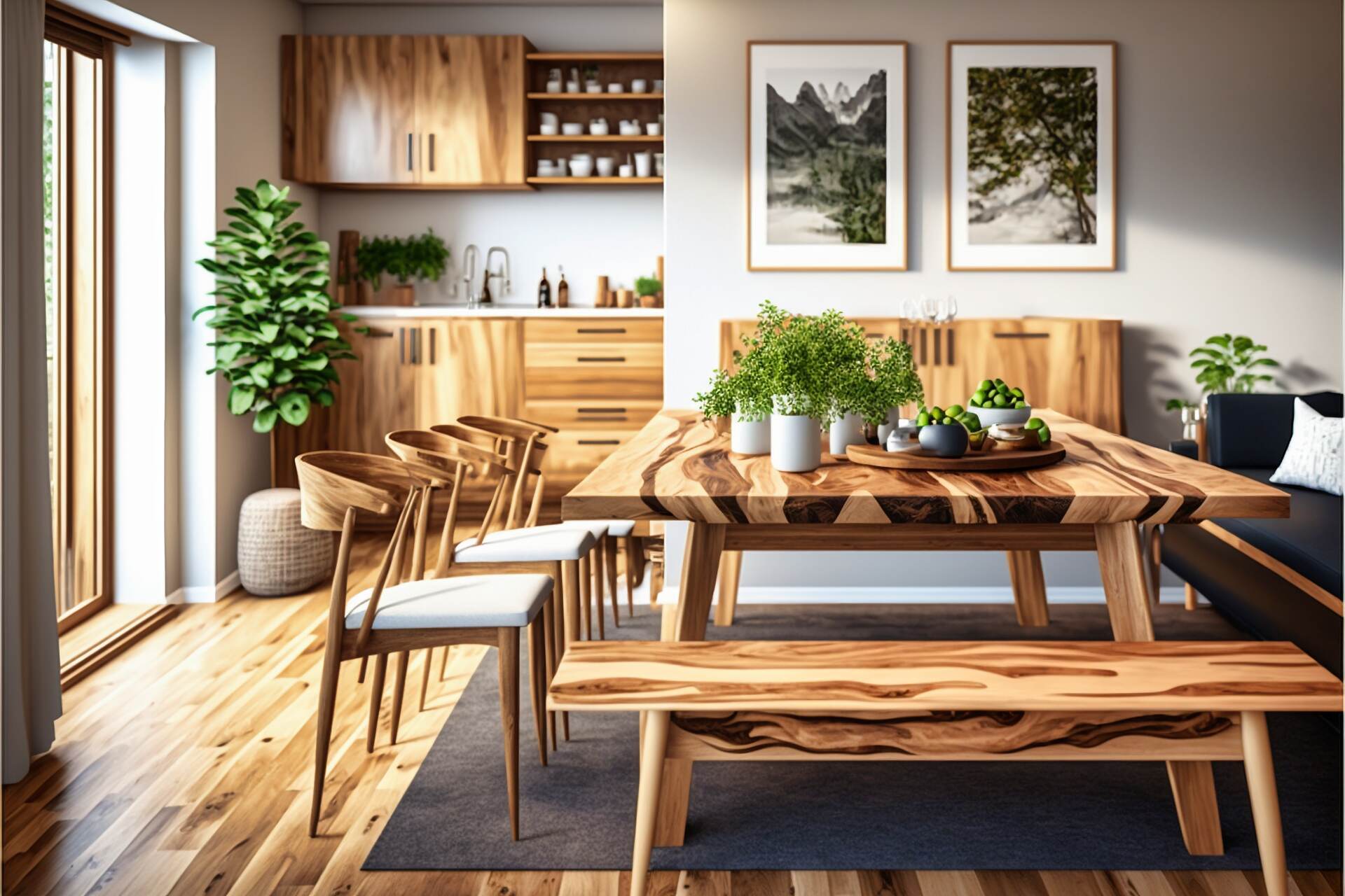 Natural Wood Dining Room