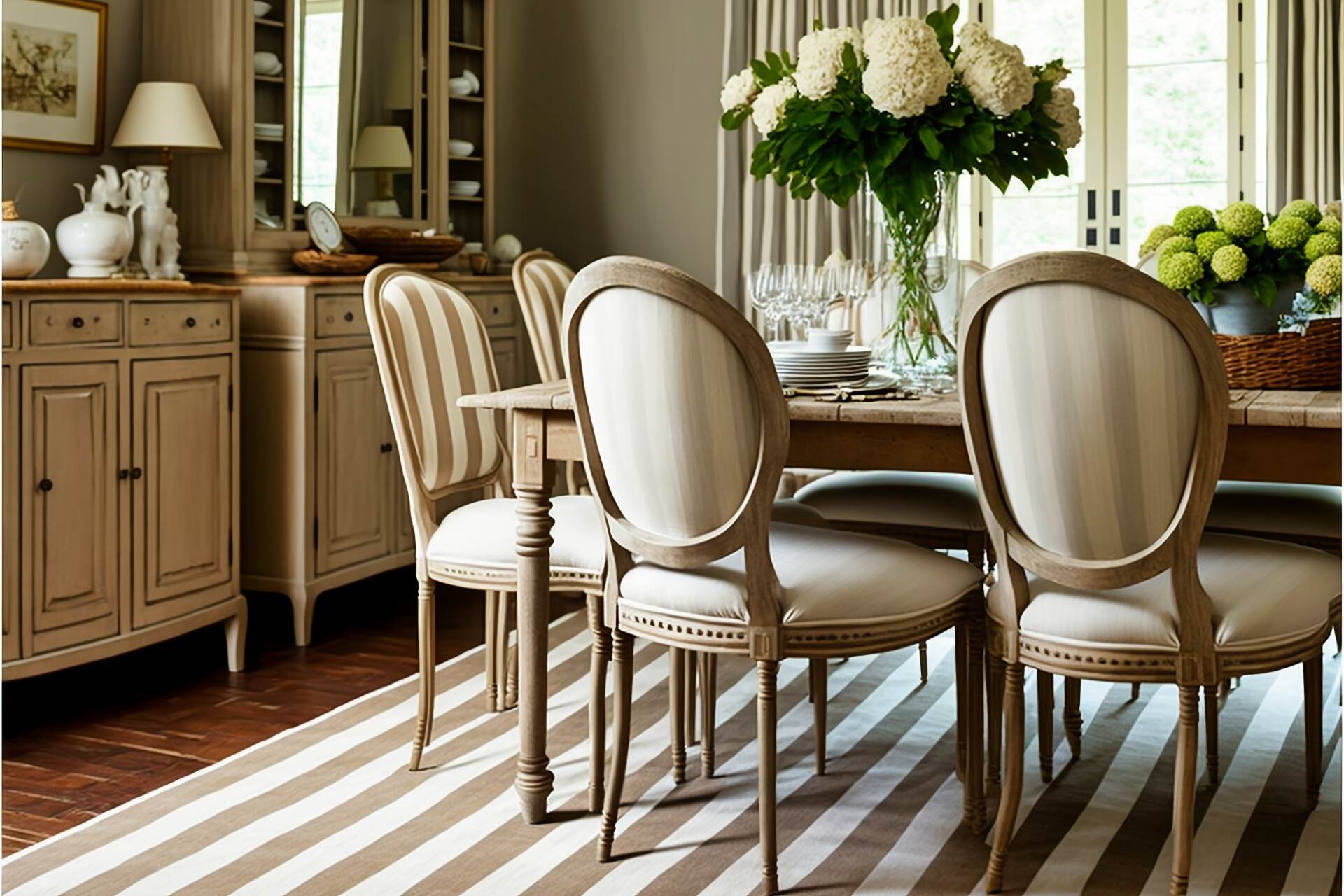 Refined Neutrals In A French Country Dining Room