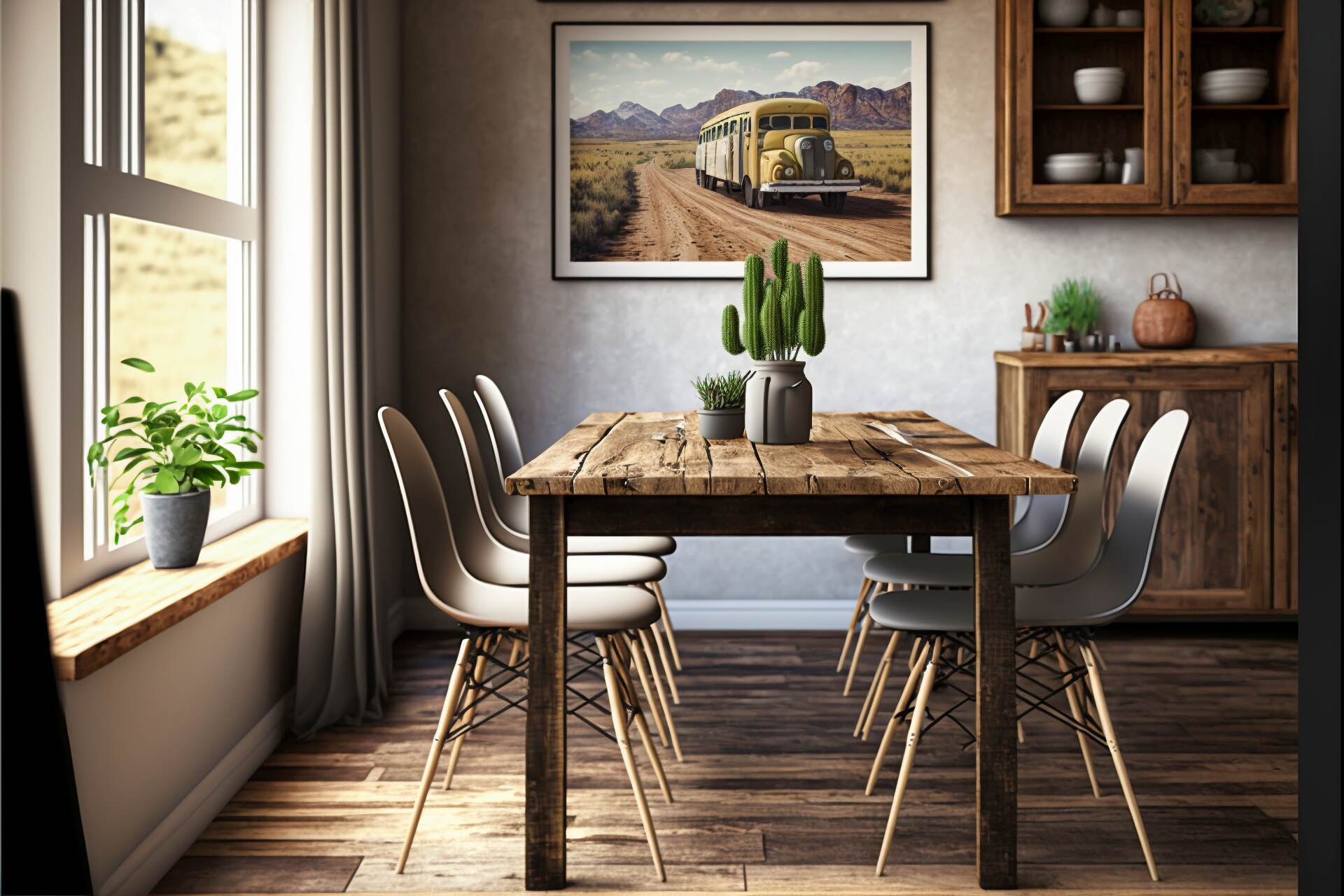 Rustic Modern Wood Dining Room