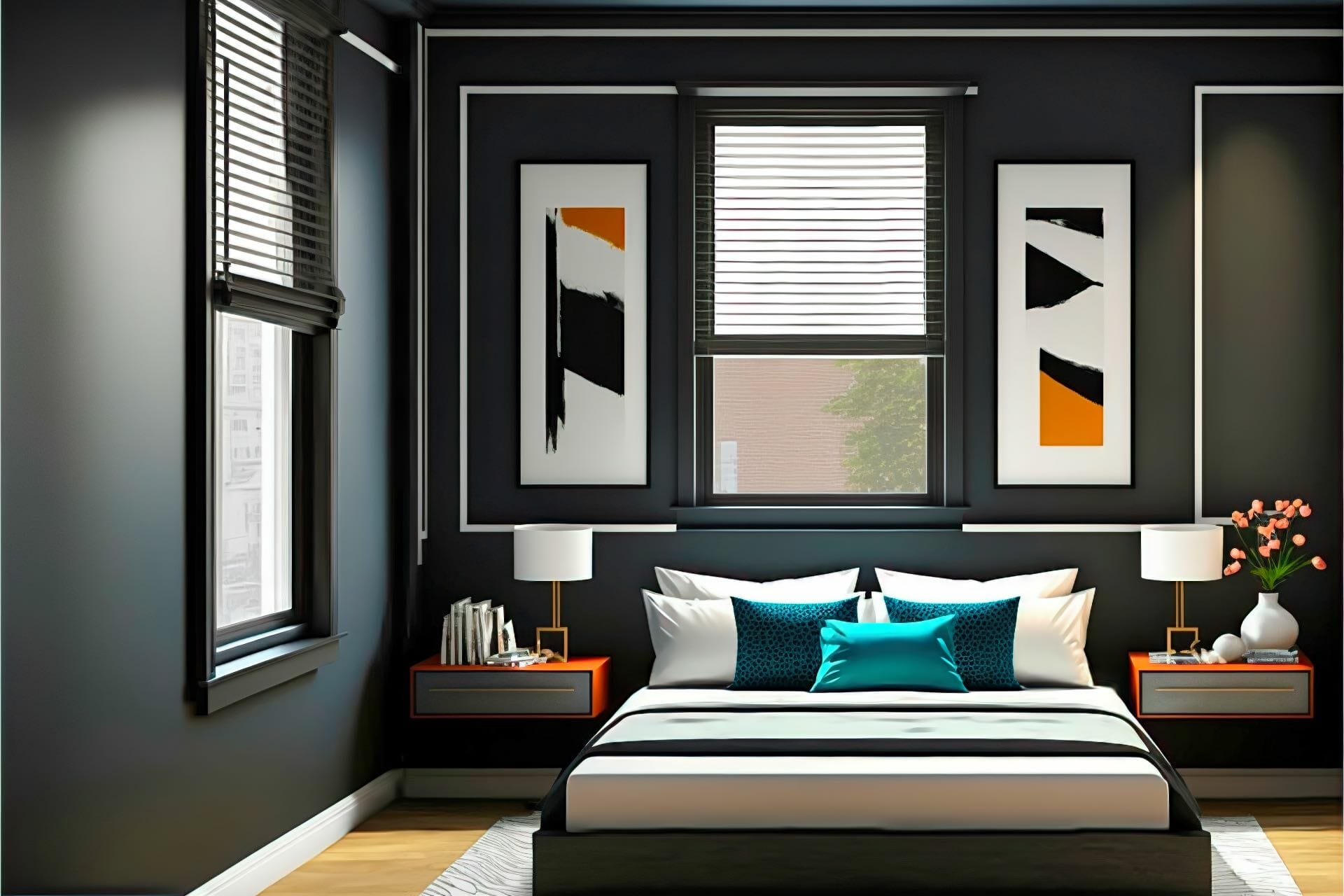Sleek And Bold Contempory Modern Bedroom U