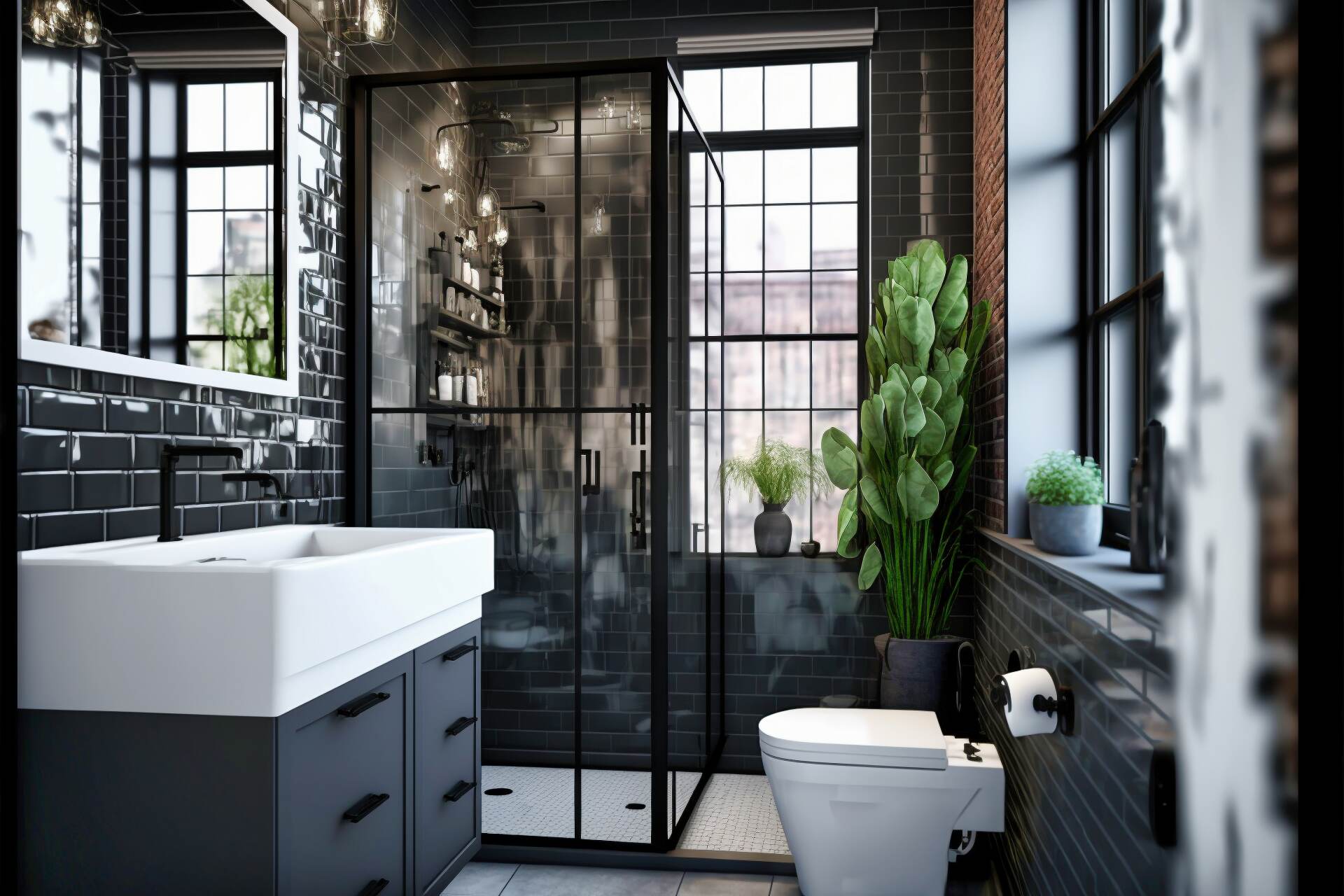 Urban Luxury Industrial Style Bathroom