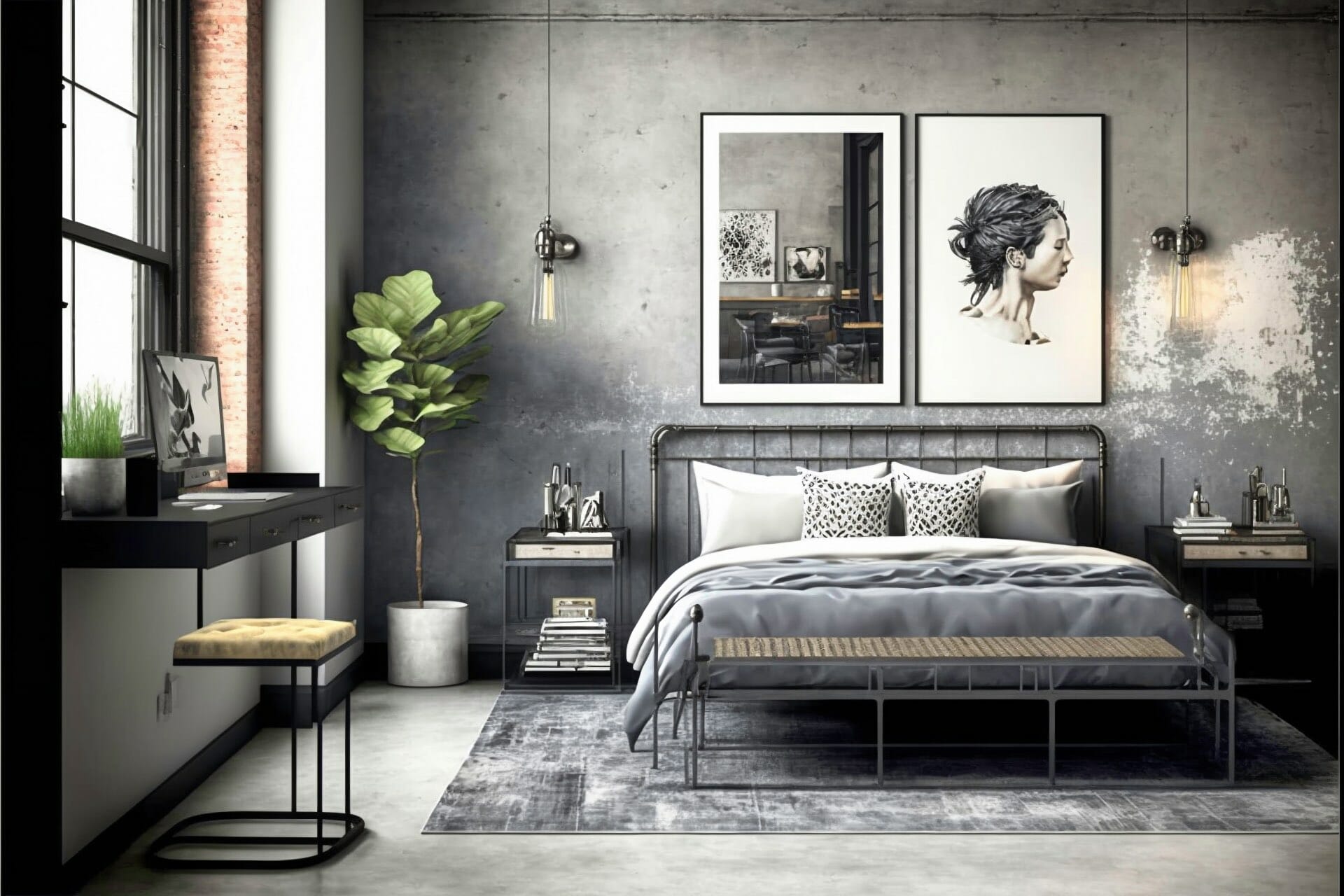 Industrial Style Modern And Edgy Bedroom Upscale