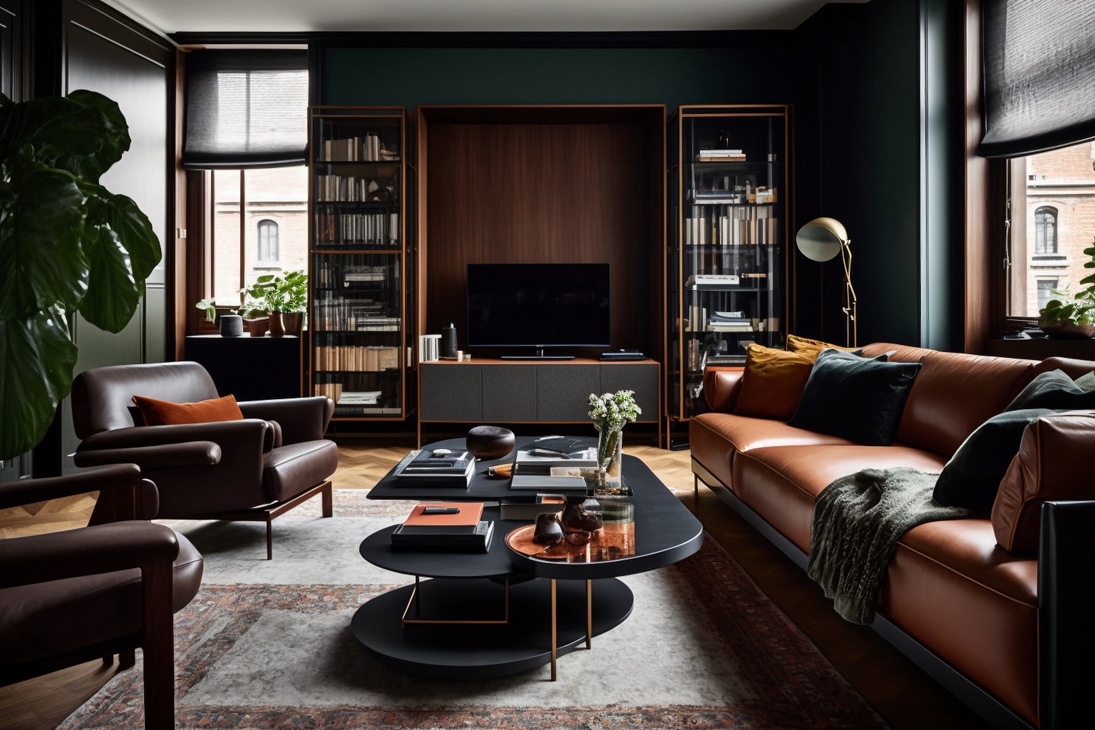 A Stylish And Sophisticated Living Room Featuring The Iconic Italian Designer Furniture Of Molteni C