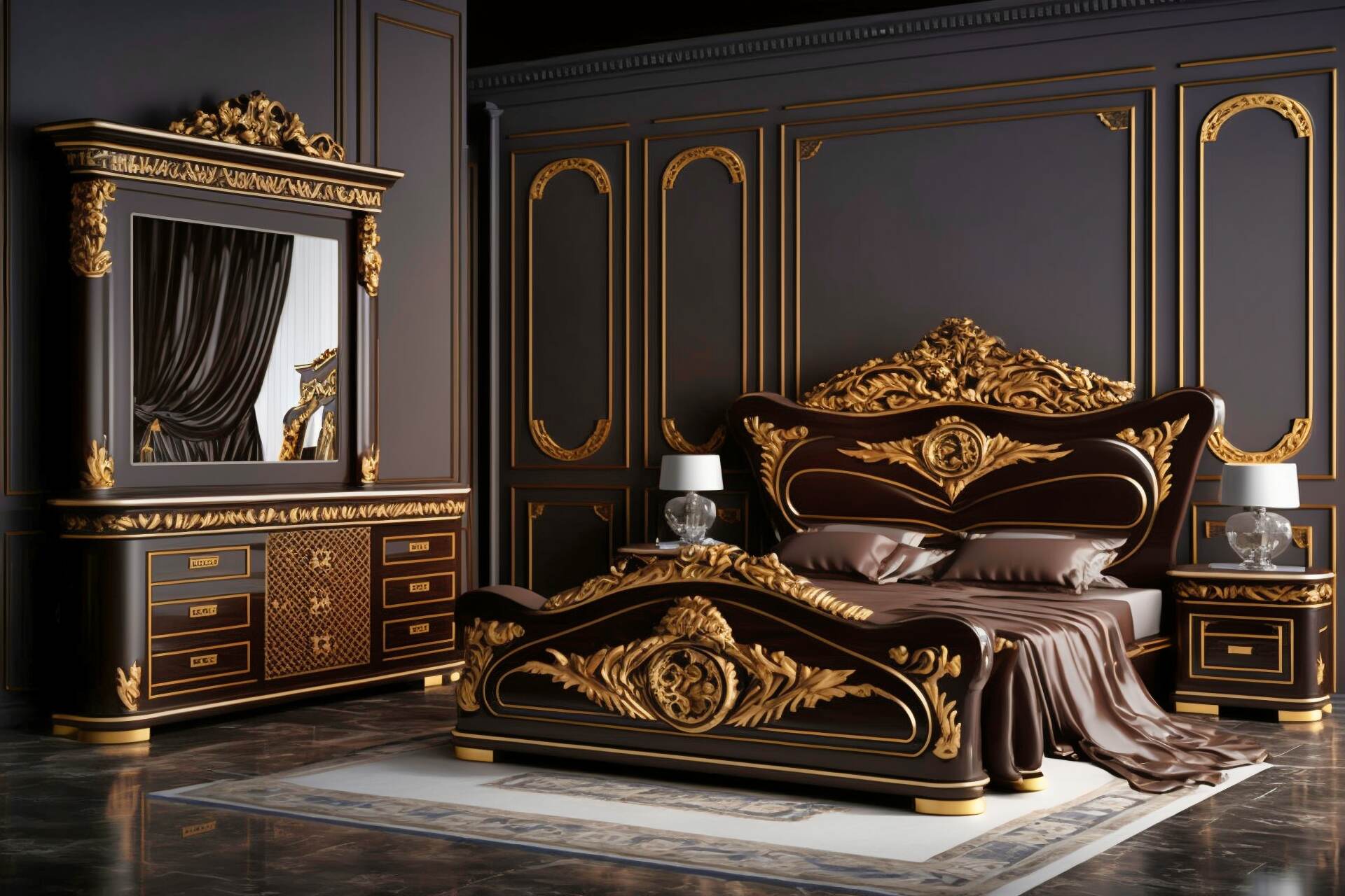 A Modern Italian Bedroom Set Of Italian Designed