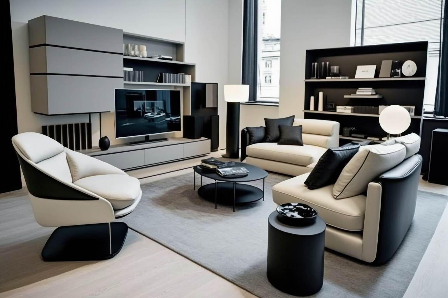 Bb Italia Möbliertes Italienisches Designer-Wohnzimmer