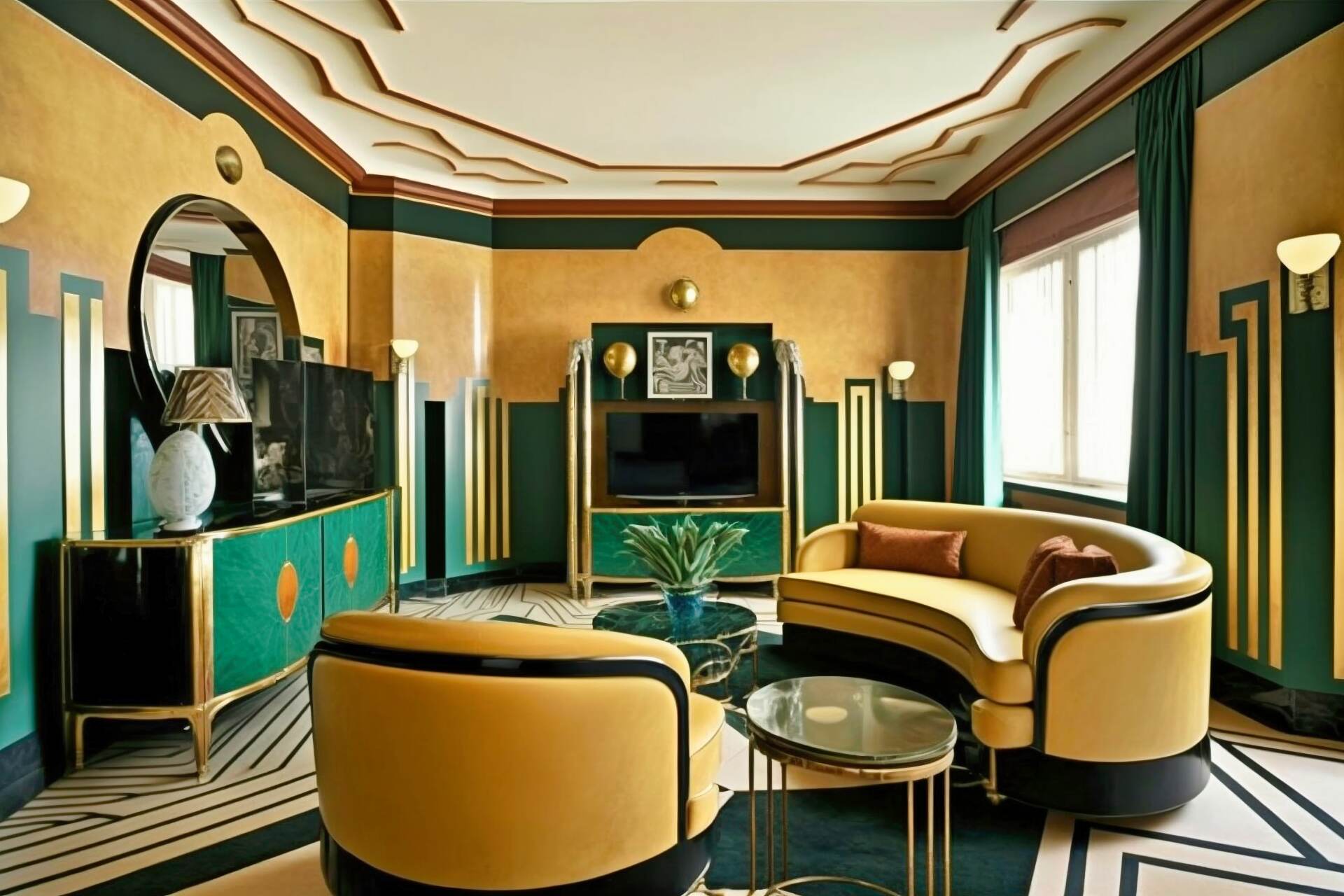 Anfang Des 20. Jahrhunderts Art Deco-Stil, Italienisches Wohnzimmer