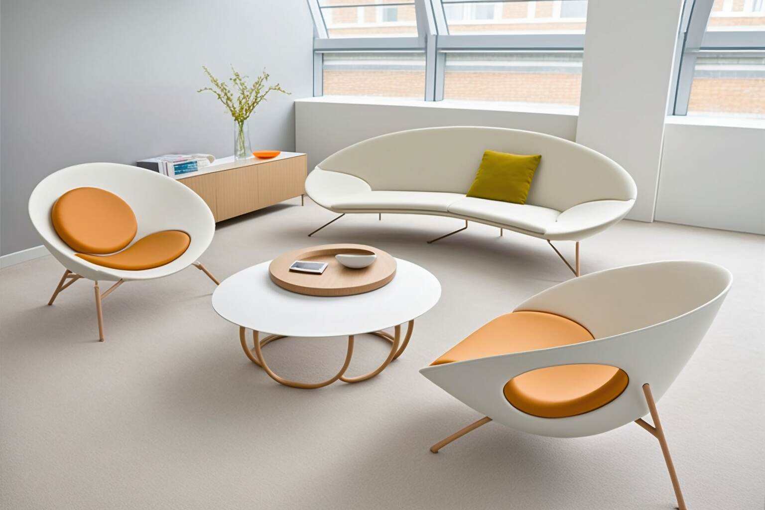 Italian Designer Arper Furnished Cozy Living Room