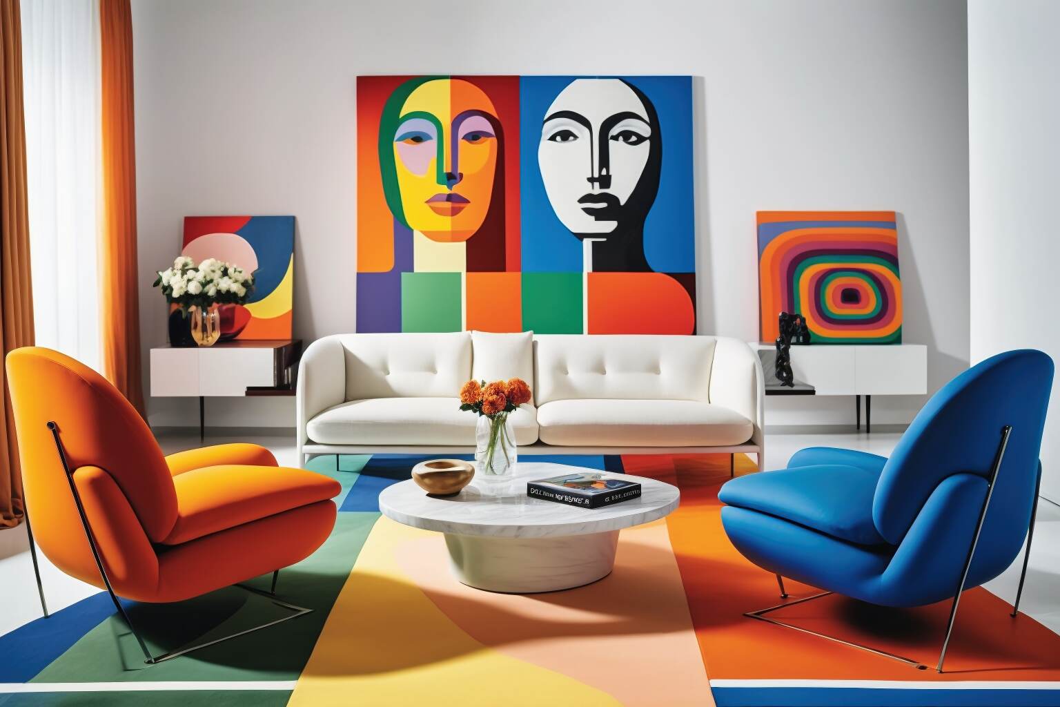 Spacious Italian Designer Driade Furnished Living Room 2