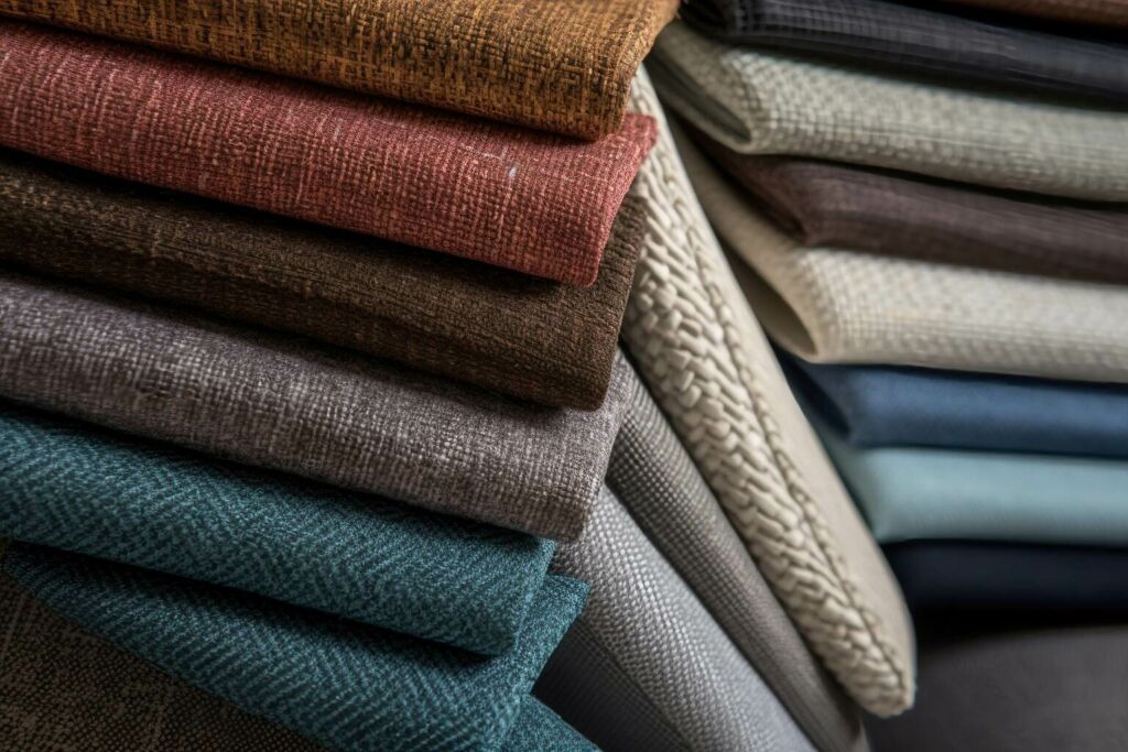 A Close Up Of Various Armchair Fabric Swatches