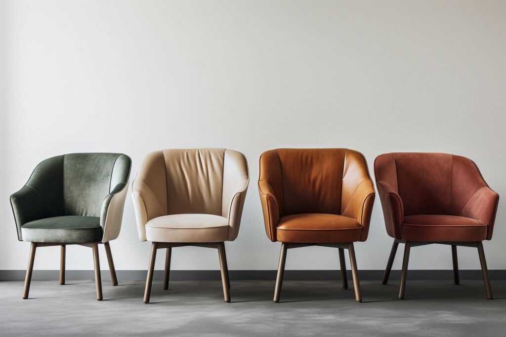 A Side By Side Comparison Of 4 Armchairs Made From Different Materials