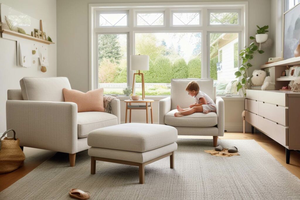 An Armchair In A Family Friendly Living Room Setting