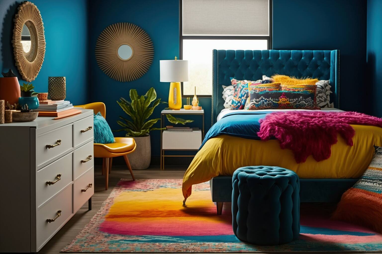 Maximalist Bedroom With Vibrant Colors Eccentric Details