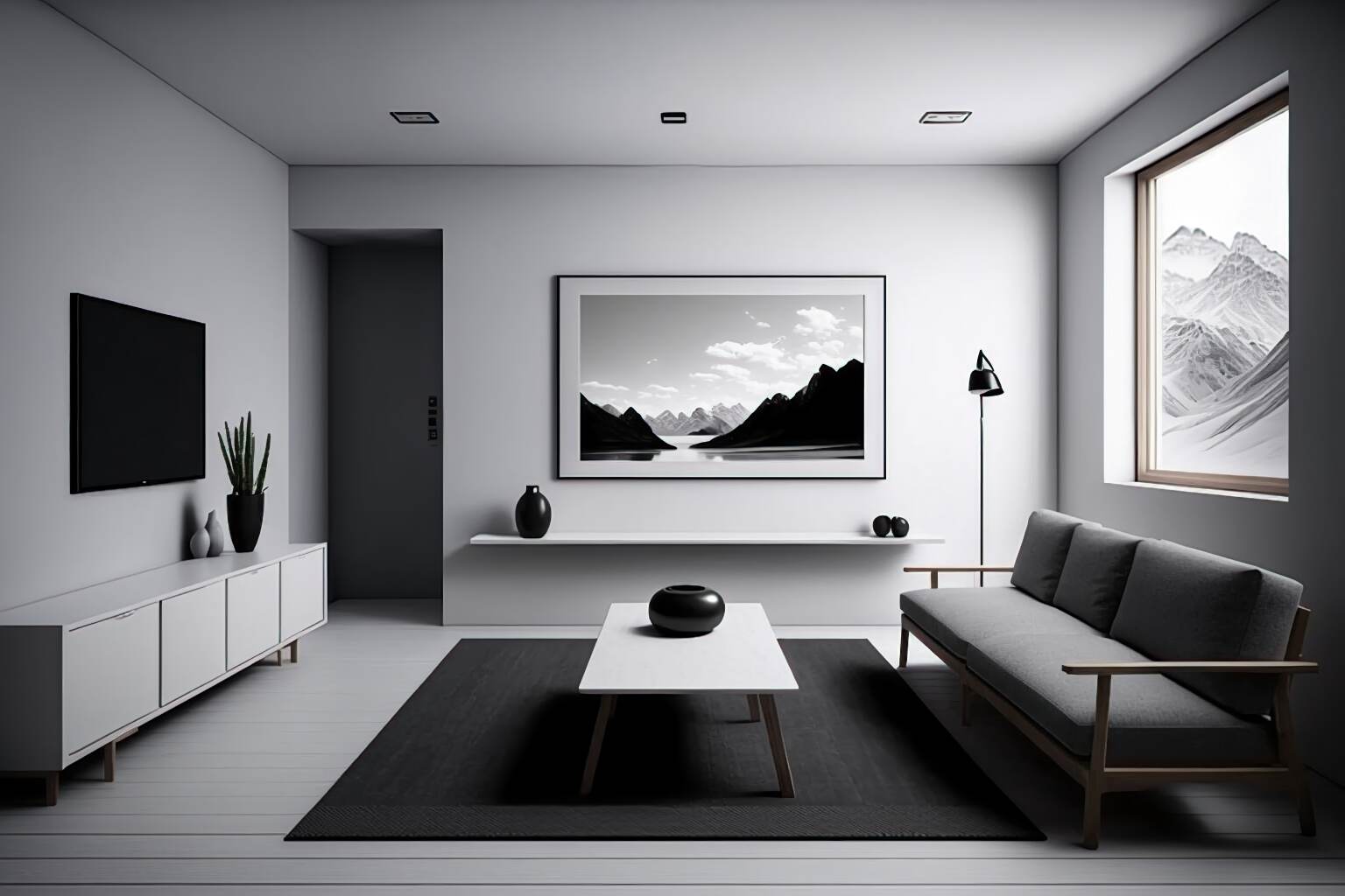 Minimalist Living Room With Only The Essential Furniture