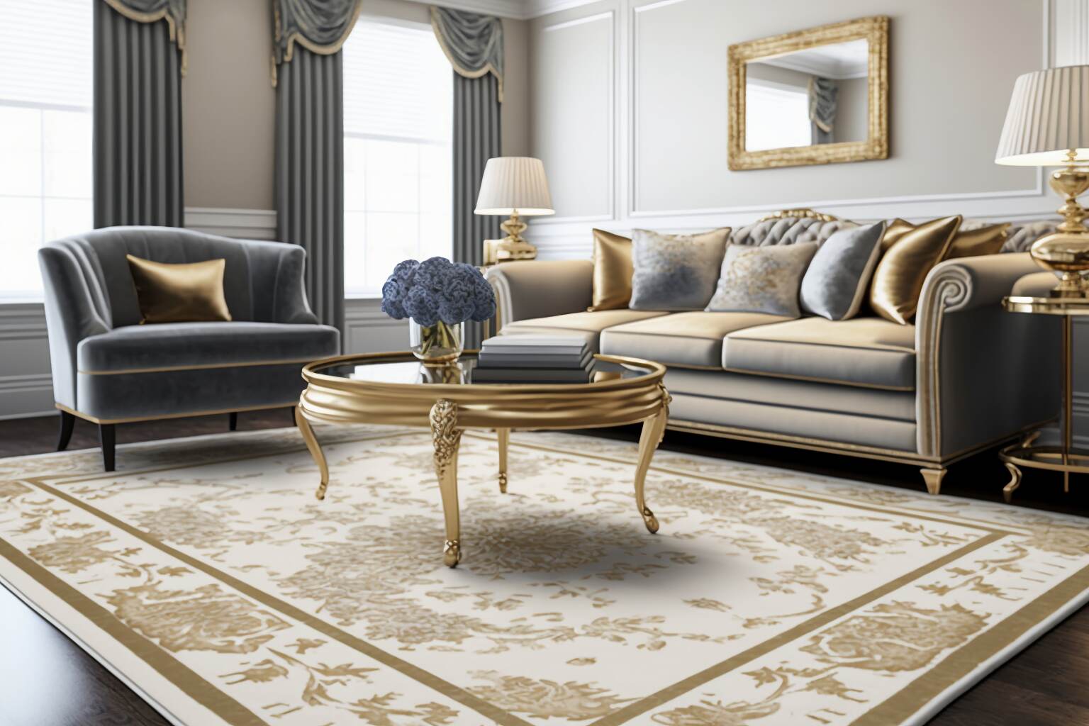 Sophisticated Traditional Living Room With Elegant Furniture