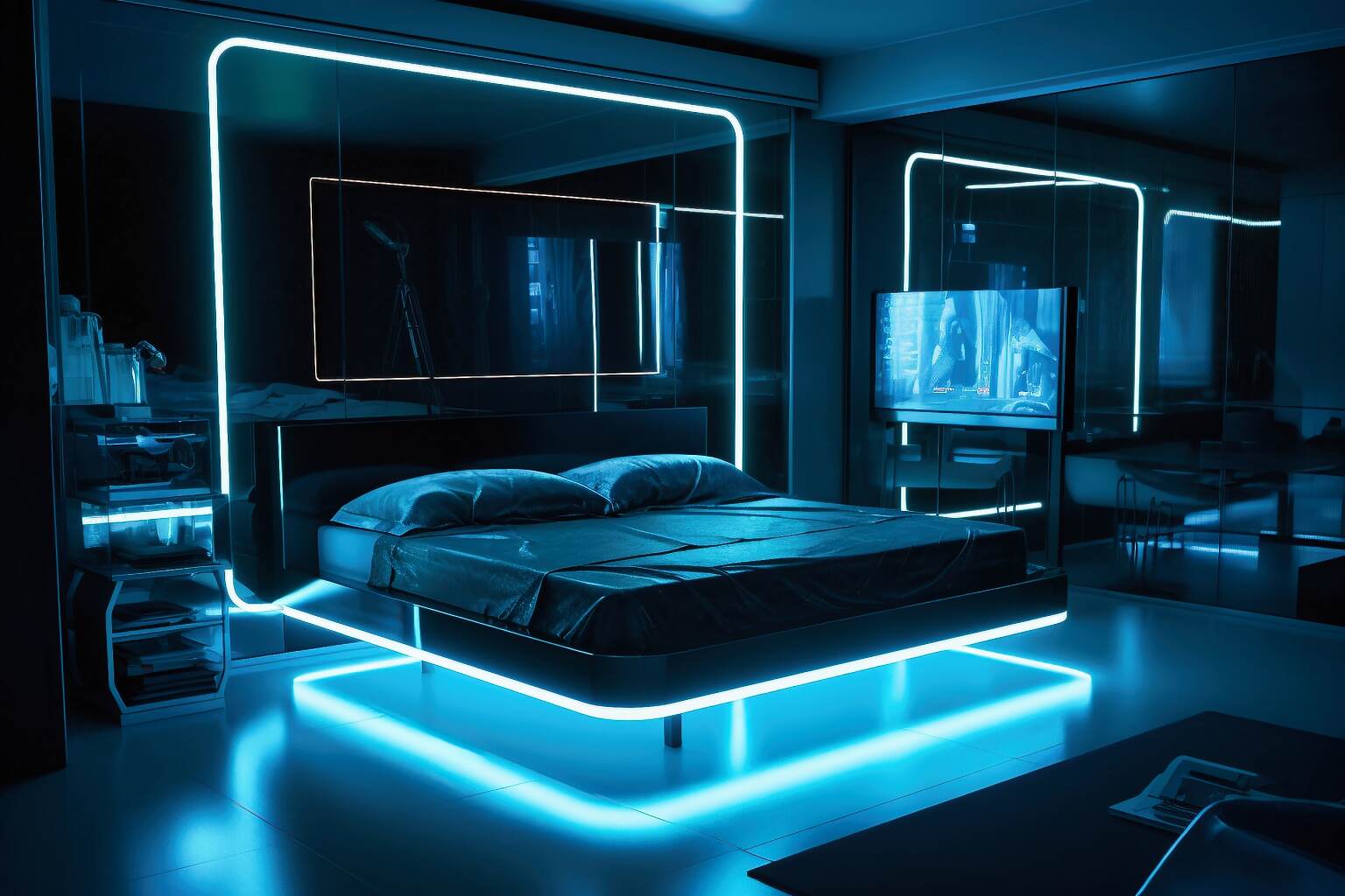 Cybernetic Chamber Cyperpunk Bedroom
