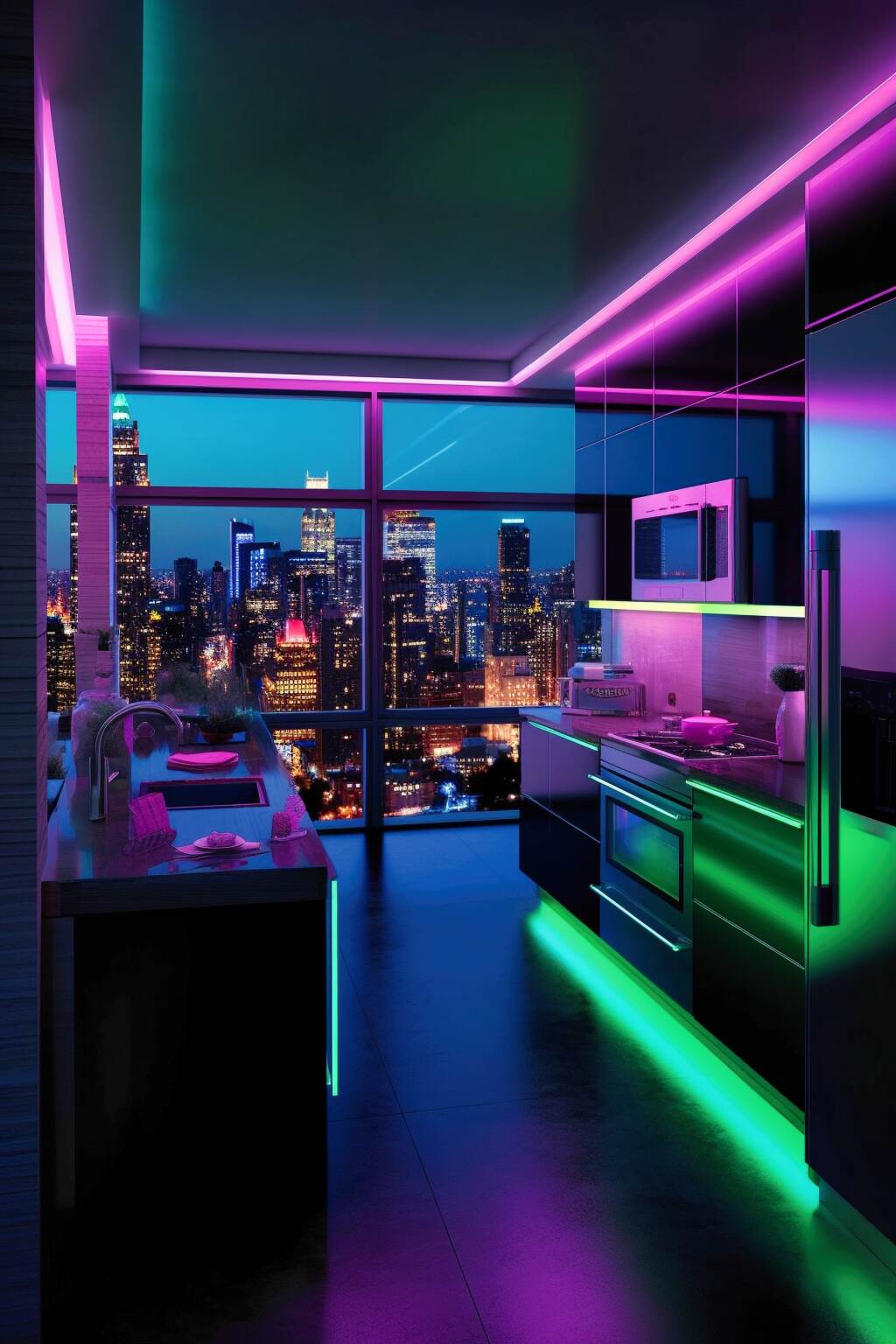 Neon Chic Kitchen