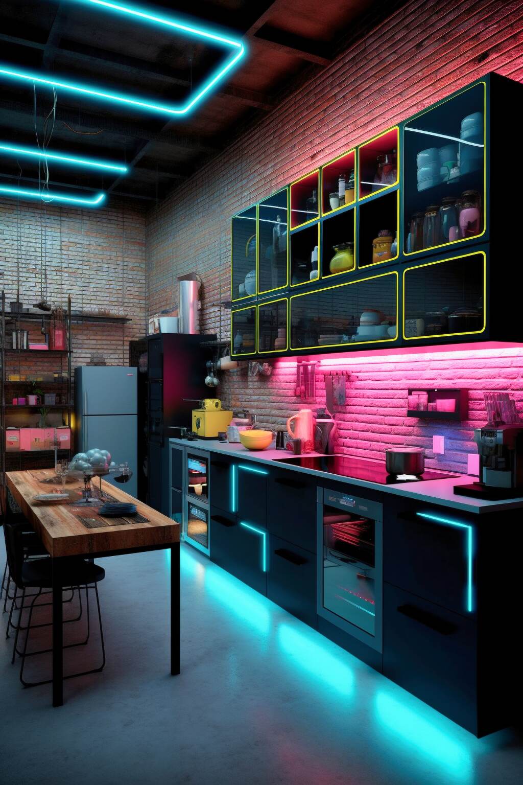 Neon Loft Kitchen