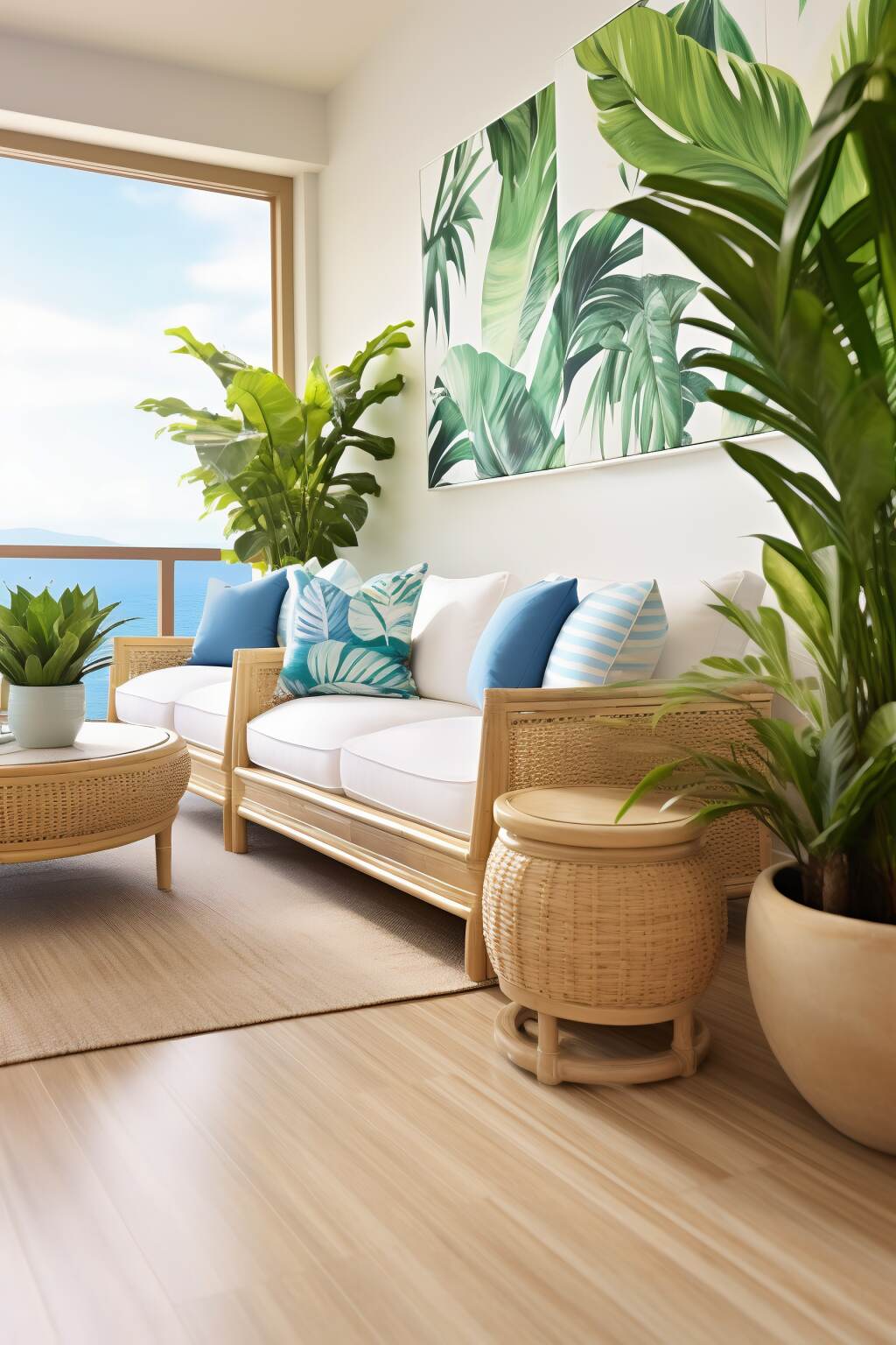 Modern Living Room Features A Tropical Flair