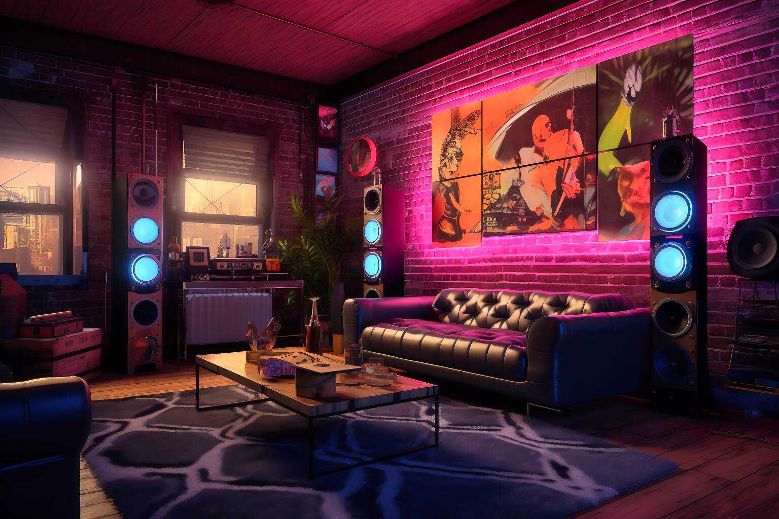Music Lovers Cyberpunk Inspired Loft Lounge