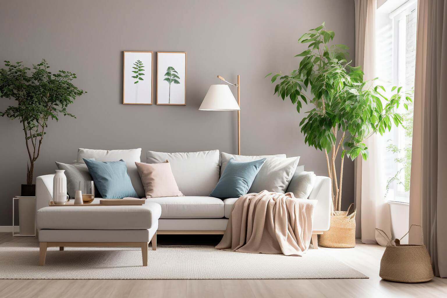 Scandinavian Inspired Living Room Featuring A Neutral Color Pallettes 1