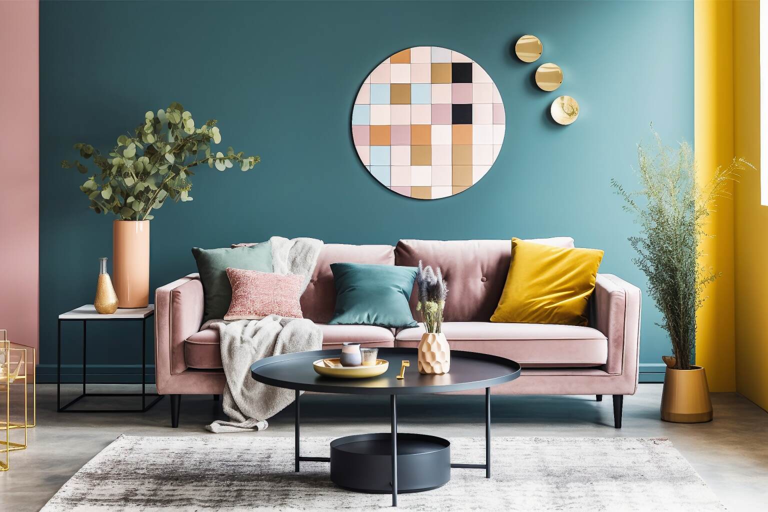 Scandinavian Inspired Living Room Featuring Simple