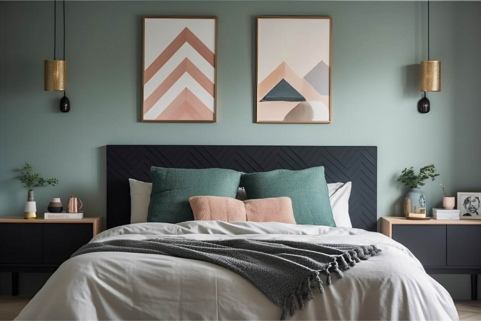 Scandinavian Bedroom Incorporating Simple Decorative
