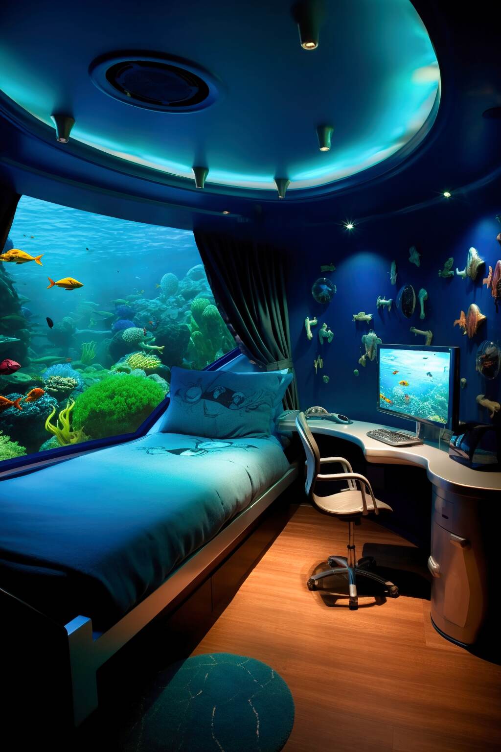 Underwater Universe Aquatic Themed Gaming Bedroom