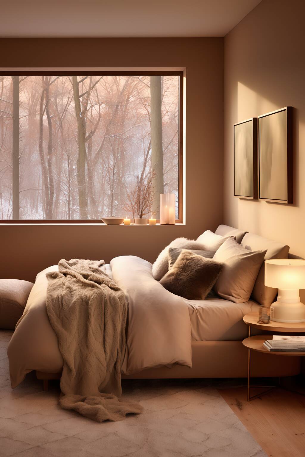 Cozy Bedroom Painted In Warm Cocoa Tones