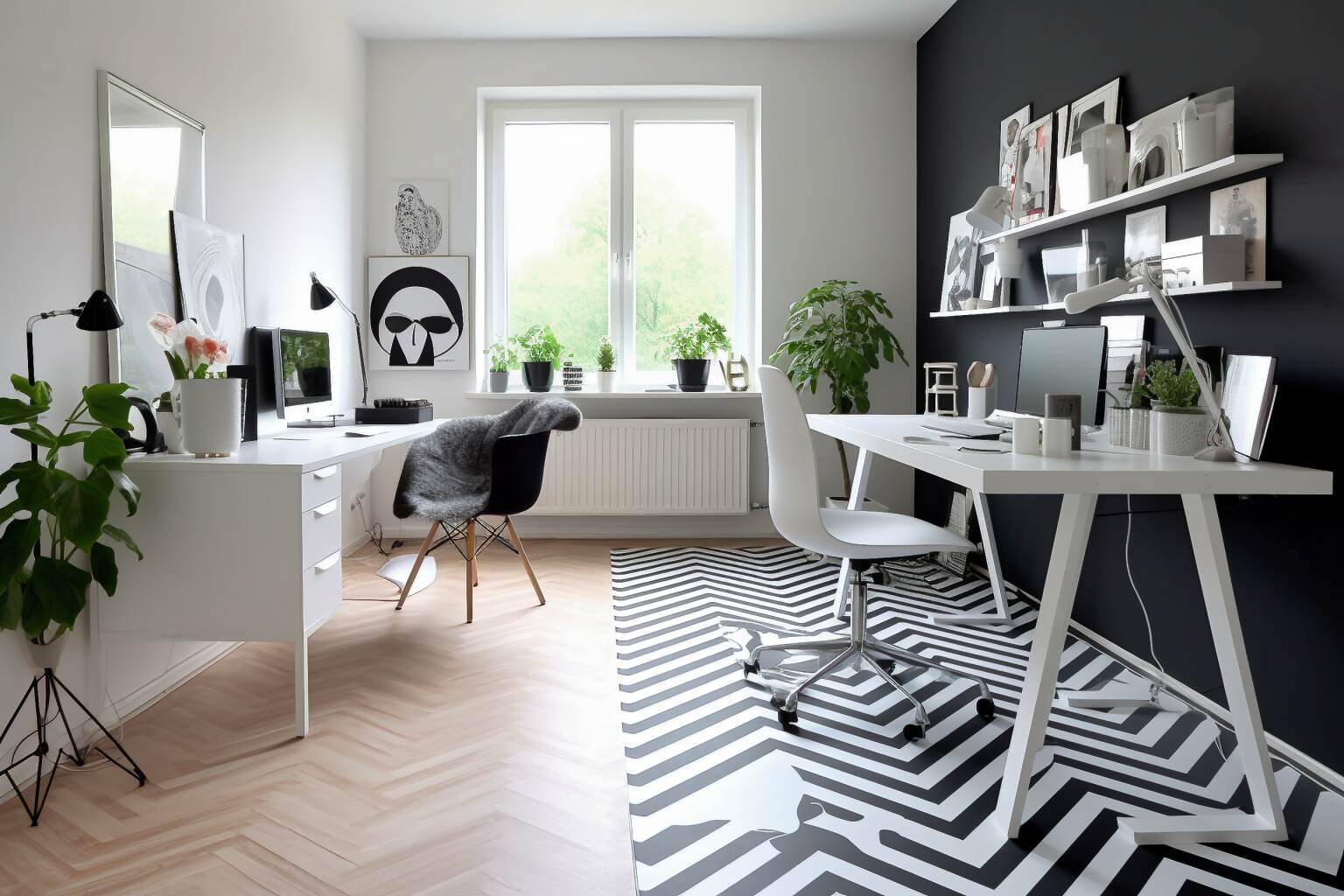 Detailed View Of A Scandinavian Inspired Home Office