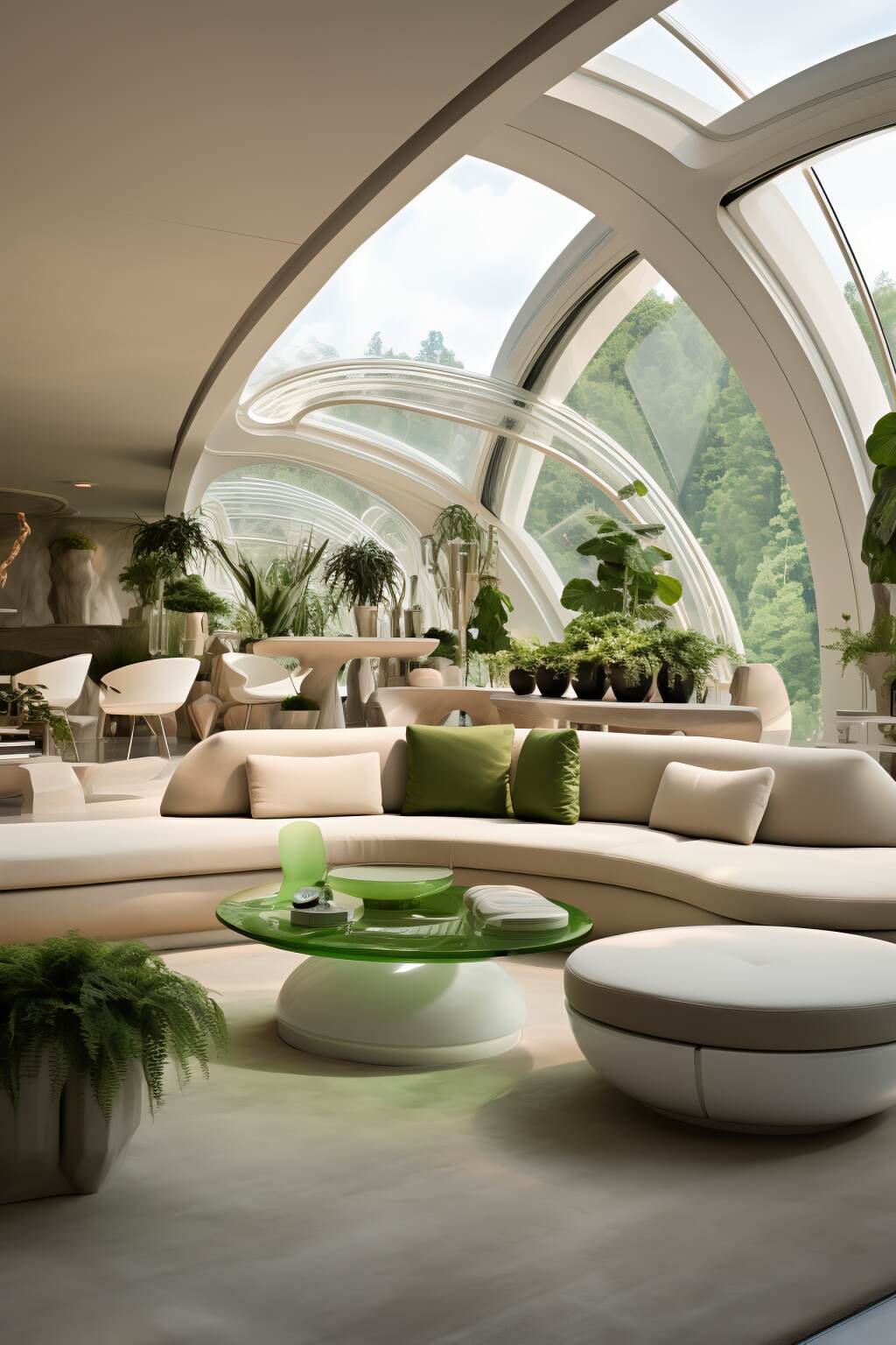 Large Living Area Combines Sleek Futuristic Design