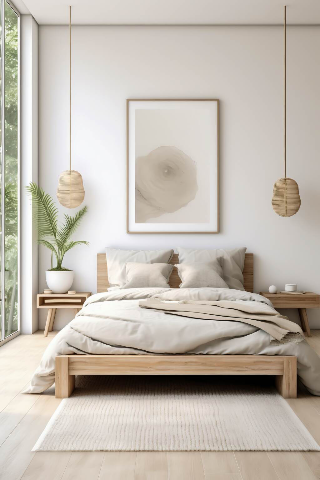 Minimalist Bohemian Bedroom Clean Color Scheme