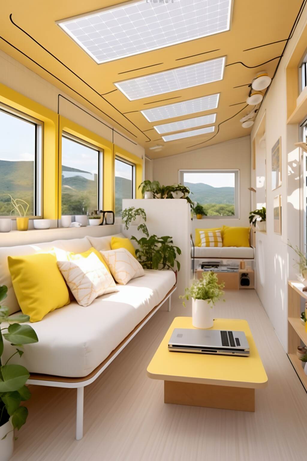 Off Grid Living Room Leveraging Solar Power