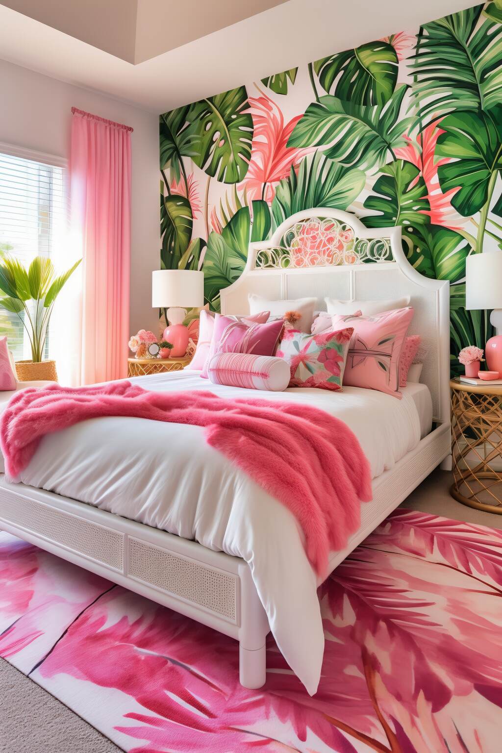Tropical Bohemian Bedroom Vibrant Color Scheme