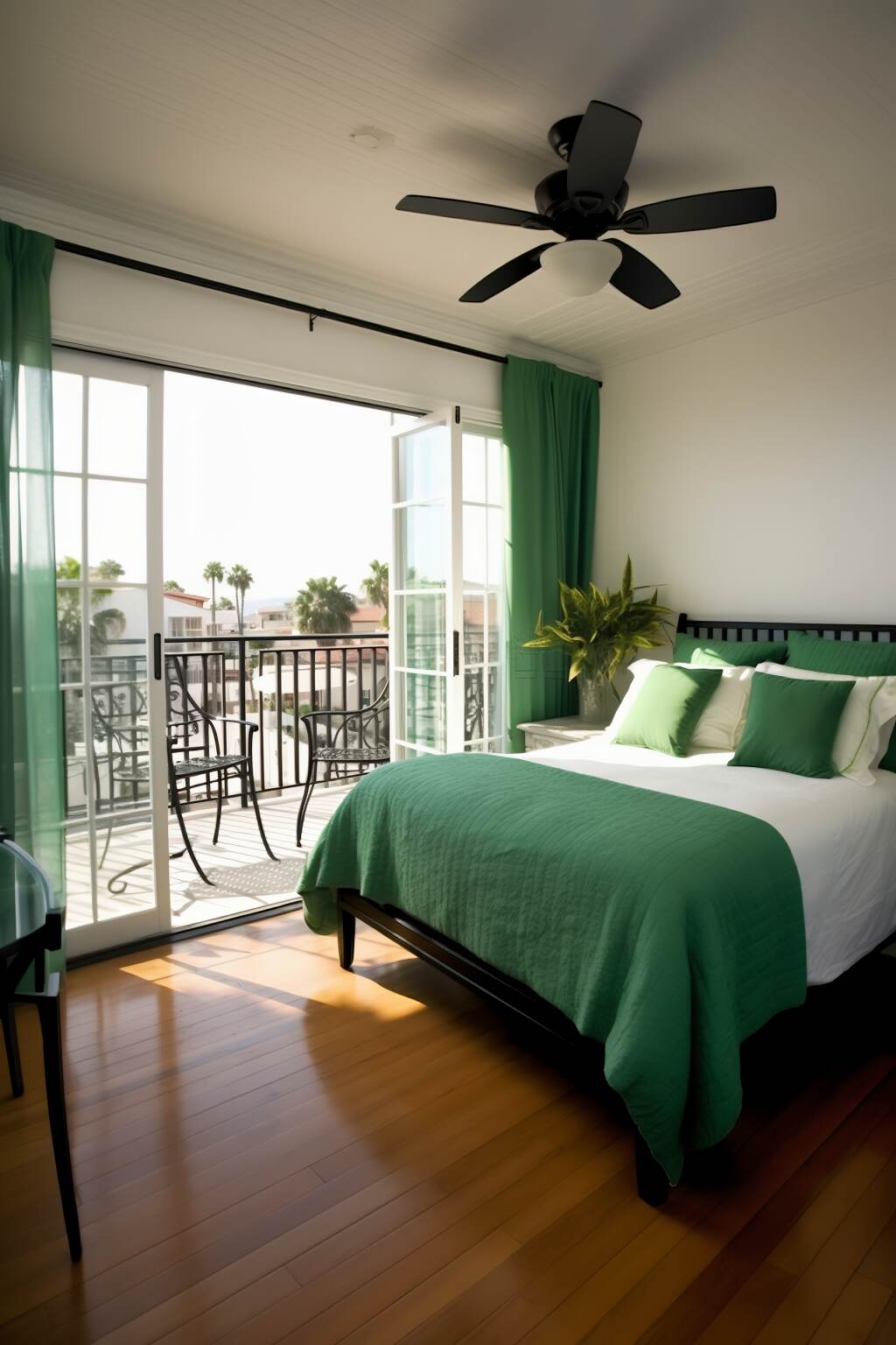 Airy Modern Emerald Bedroom