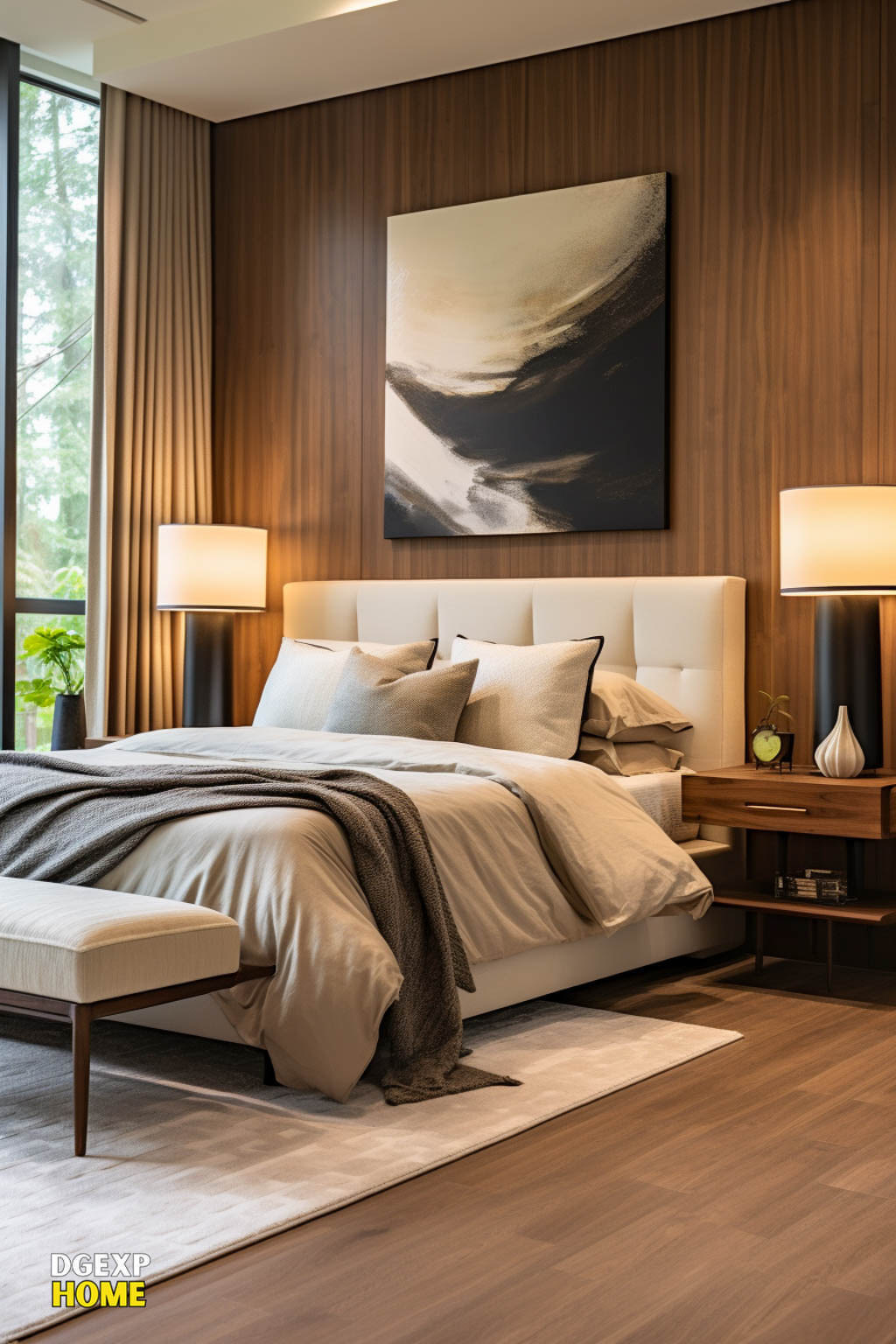 Brown And Cream Modern Master Bedroom