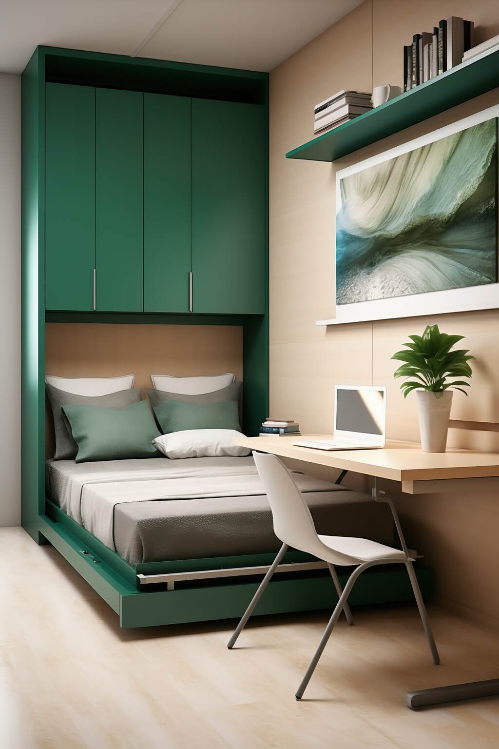 Compact Modern Emerald Bedroom