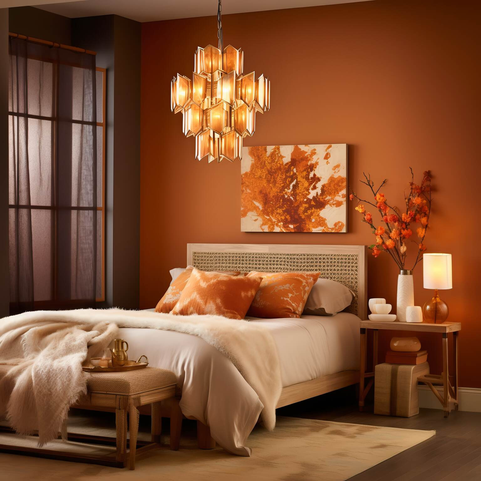 Maple Hues Vibrant Boho Bedroom