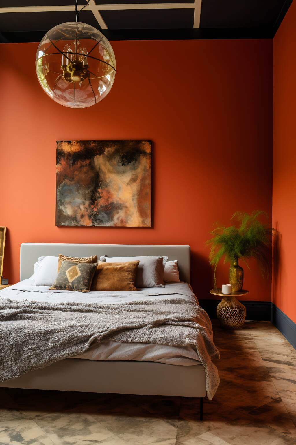 Modern Artistic Terracotta Bedroom