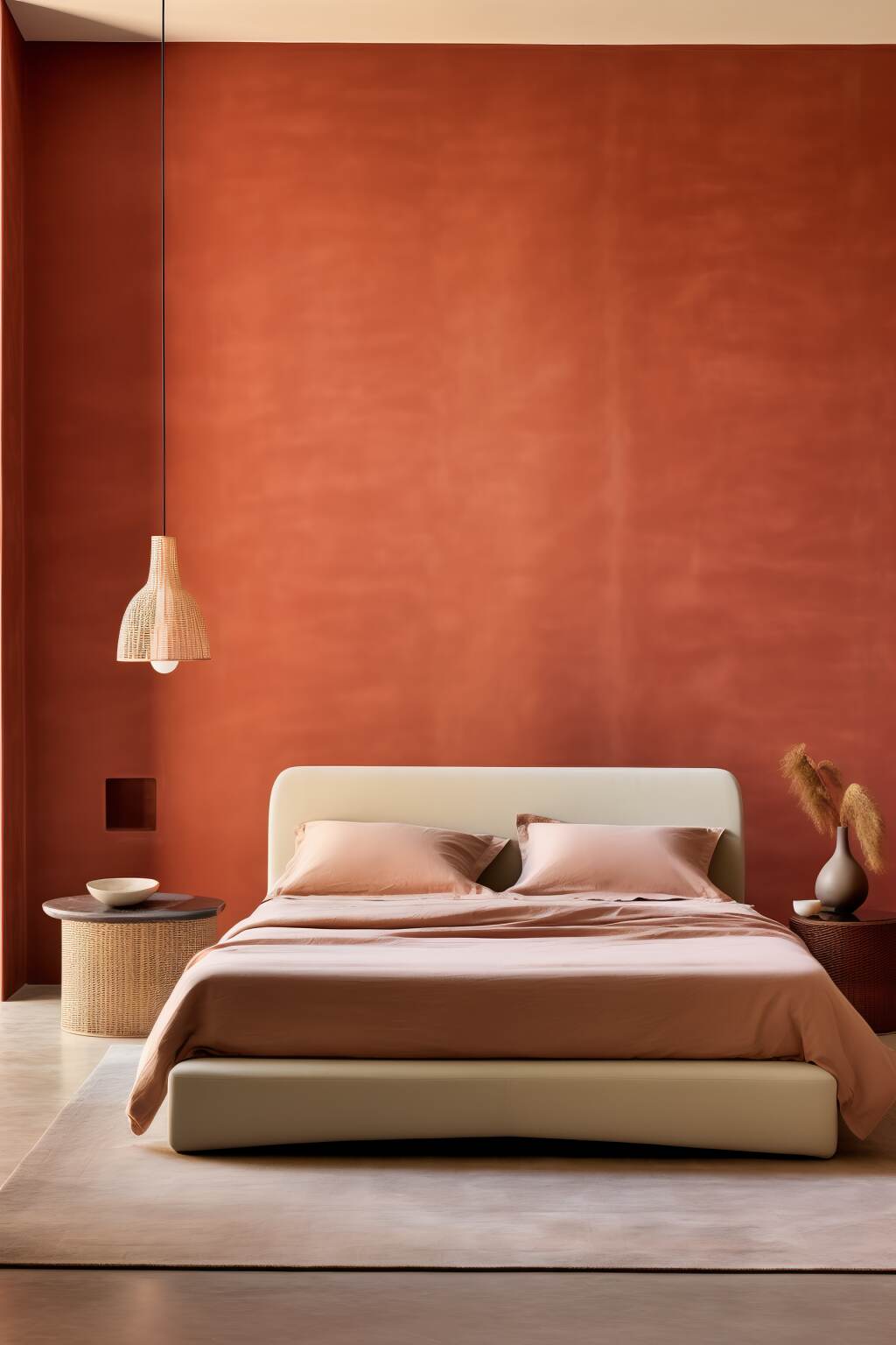 Modern Minimal Terracotta Bedroom